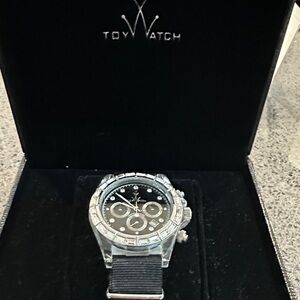 ToyWatch Black and Silver Chronograph